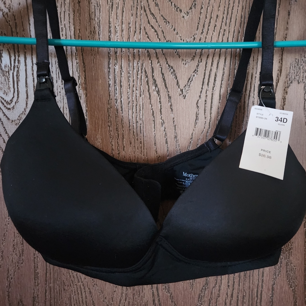 34 D Black Nursing Bra No Wire NWT